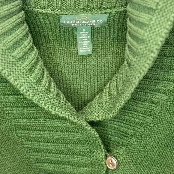 Lauren Ralph‎ Lauren Jeans Co. Women's Knit Sweater Green Cowl Neck Size Small - Picture 3 of 6